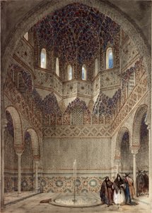 グラナダのアルハンブラ宮殿（紀元前、鉛筆、トイレ紙にトイレ） 作： David Roberts